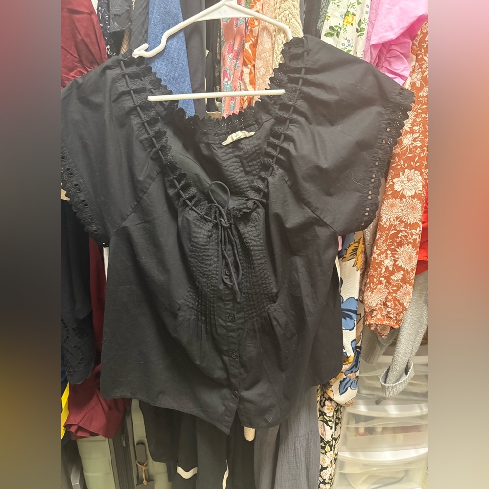 Lucky Brand Pintuck Blouse NWT